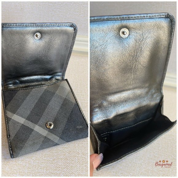 Authentic BURBERRY Shimmer Check Bifold Wallet - Picture 10 of 12